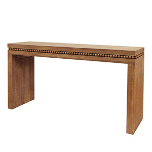 Rustic Wood Console <b>Table</b> 64in Decorative Beaded Trim Entryway <b>Table</b> - Product Image 3