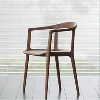 Chaises de salle à manger en bois de frêne nordique chaises de négociation d'accoudoir de luxe léger minimaliste italien chaises de loisirs de Style Antique à la maison