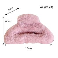 MIO Nouveaux clips à cheveux en peluche Automne et Hiver 10cm Grands clips en forme de requin Porte-queue de cheval Couleur unie Faux fourrure en peluche Clip à cheveux