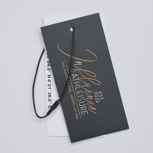 Custom Own Brand Logo Paper Pvc Jeans Paper Hangtags Personalizada Ropa Etiqueta de papel - Product Image 6