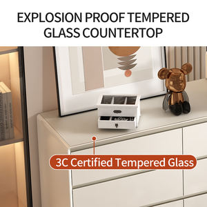 Moderno stile semplice camera da letto mobili bianco toletta con specchio illuminato e sgabello in legno per la decorazione della casa - Product Image 4