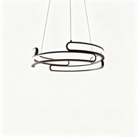Lustre LED moderne en aluminium, or et noir, pour salon et chambre à coucher