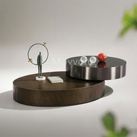 Table basse ronde moderne MOVVON, table en bois, meuble TV et table basse pour salon, personnalisable pour la maison, luxe