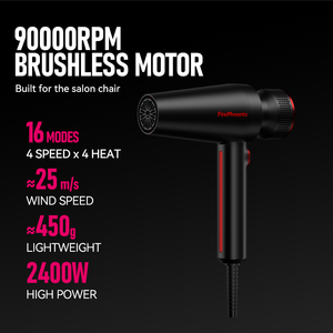 ไดร์เป่าผม FirePhoenix M1Plus 2200W 90000RPM 25ม./วินาที แบบไร้แปรงถ่าน พร้อมจอ LCD 16 โหมด หัวเป่าแม่เหล็ก 2 หัว น้ำหนัก 450 กรัม รองรับแรงดันไฟฟ้าคู่ 127-240V - Product Image 2