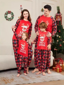 Nieuwe Christmas <span class=keywords><strong>Cartoon</strong></span> Homewear Set Ouder Kind 2 Stuk Sleepkleding Zachte Familie Bijpassende Xmas Nieuwjaar Feest Pyjama Set Groothandel - Product Image 2