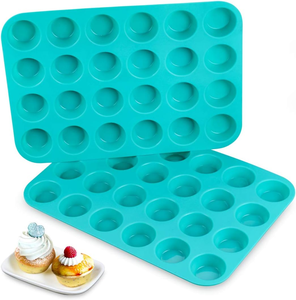 MUYULINS Factory 12/24 Cup LFGB Platinum Grade Non-Stick BPA-Free Standard Silicone Brownie Cupcake Pan Muffin <b>Tin</b> <b>Cake</b> Baking - Product Image 1