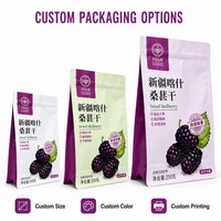 Sachet Doypack Personnalisé Imprimé Numérique avec Fermeture Zip Refermable pour Emballage de Fruits Séchés (Mûres)