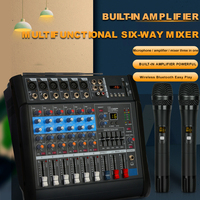 Biner GM7X profesyonel 350W + 350W ses güç amplifikatörü 2 kablosuz mikrofon ile 6 kanallı ses mikseri
