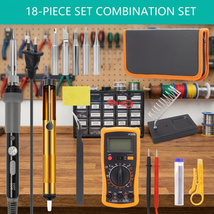 Kit de fer à souder à température réglable avec multimètre 220V, ensemble de 18 outils de réparation pour le soudage et l'électronique - Product Image 2