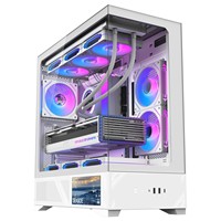 Boîtier PC Gaming ATX Micro-ATX ITX Mid-Tower en Verre Trempé OEM Blanc 220A09 pour Ordinateur de Bureau – Vente en Gros