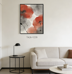 Arte de Pared en Lienzo con Diseño de <span class=keywords><strong>Amapola</strong></span> Roja China, <span class=keywords><strong>Pintura</strong></span> Floral Oriental Moderna para Decoración del Hogar, Sala de Estar y Dormitorio - Product Image 5