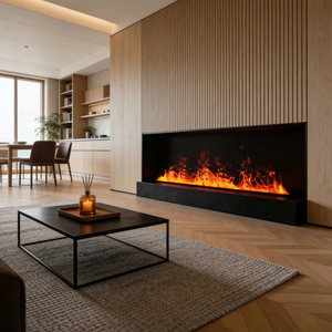 <span class=keywords><strong>Cheminée</strong></span> électrique intelligente moderne à vapeur d'eau 3D de 762 mm avec flamme <span class=keywords><strong>LED</strong></span> artificielle de 30 pouces et effet de brume de feu 3D - Product Image 1