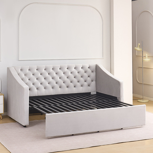Cama King Size Moderna y Minimalista de Tela, Cama Queen Size Elegante y Suave de Alta Gama con Cajones de Almacenamiento - Product Image 3