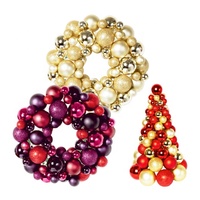 Guirlande de boules de Noël de 34 cm, faite à la main, de haute qualité, ornement gonflable en plastique pour l'extérieur, décoration de fête