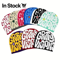 Bonnet en tricot jacquard tendance européen et américain, motif lettres, 100 % acrylique, chaud, doux, respirant, pour usage quotidien, streetwear et extérieur