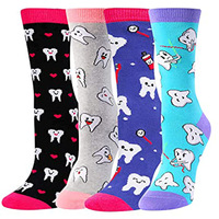 Chaussettes en coton et polyester personnalisées pour femmes, KTS30, fabricant OEM, Journée mondiale de la santé bucco-dentaire, chaussettes créatives personnalisées, chaussettes de bonheur
