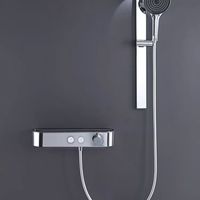 Robinet de douche mural moderne à poignée unique, thermostatique, 3 trous, en cuivre, design minimaliste, ensemble de douche carré