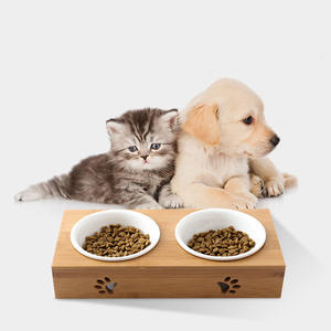 Bol pour animaux de compagnie facile à nettoyer et antidérapant, support en bois surélevé pour <span class=keywords><strong>chien</strong></span> et chat - Product Image 5