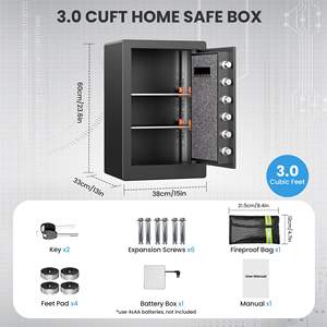 Caja Fuerte de Seguridad Antirrobo con Cerradura Electrónica para el Hogar, Oficina, Hotel, Cajas Fuertes de Acero para Dinero, Objetos de Valor, Documentos y Armas - Product Image 3