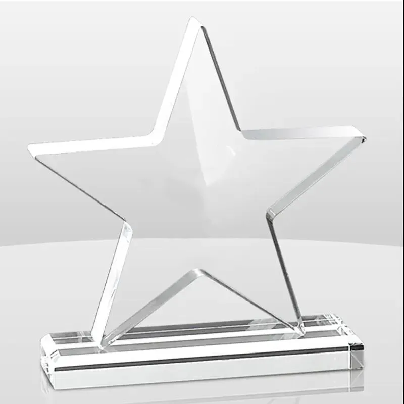 Custom Acrylic Trophy Award Klarer Blank Lucite Award Star Shaped Clear Lucite Award