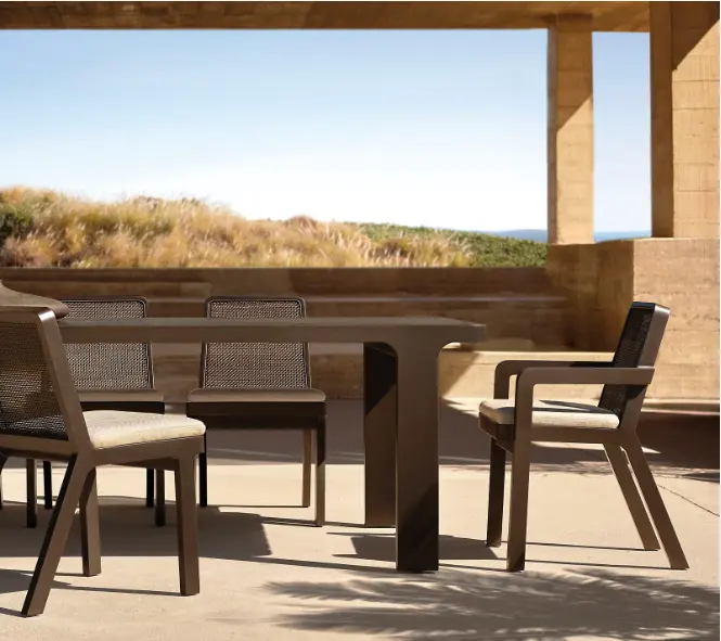 ガーデンメタルパティオ家具セット屋外高級アルミダイニングルームテーブルチェアセット