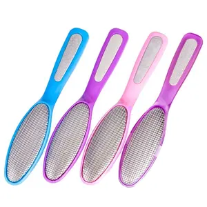 Lime à pied de pédicure en acier inoxydable à poignée en plastique coloré de qualité supérieure bon marché lime à pied en métal pour dissolvant de callosités - Product Image 1