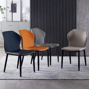 Silla de Comedor de Metal de Lujo Ligero y Sencillo, Moderna Italiana con Respaldo, Duradera y Ajustable, Roja, para Hotel - Product Image 2
