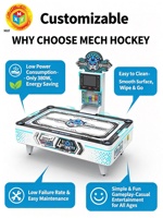 Table de hockey sur air pour 4 joueurs avec distributeur de tickets et éclairage LED