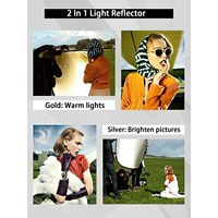 1. KAMPHO Silver & Golden Réflecteur photo 2-en-1 Réflecteur rond pliable pour portrait Natures mortes Lumière de remplissage