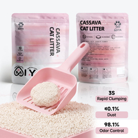 Litière pour chat en manioc OEM, écologique, entièrement biodégradable, agglomération rapide, sans poussière, contrôle des odeurs, légère, hautement absorbante, facile à utiliser