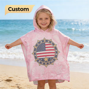 <span class=keywords><strong>Cape</strong></span> <span class=keywords><strong>de</strong></span> <span class=keywords><strong>bain</strong></span> à capuche en polyester à séchage rapide, imprimé animalier personnalisé, éco-responsable, pour enfants, logo et couleurs personnalisés - Product Image 1