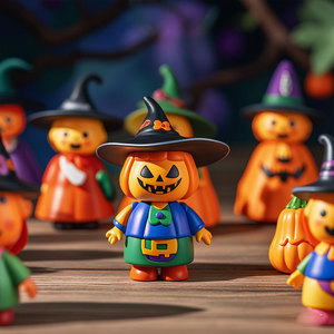 Jouets en plastique pour enfants, poupées sorcières citrouilles d'Halloween, décoration intérieure, non toxiques, prix d'usine - Product Image 2