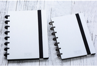 Carnet de notes professionnel minimaliste RINGNOTE A5 B6 en PP avec impression UV, texture brossée, reliure à disque, feuilles mobiles, logo personnalisé et sangle
