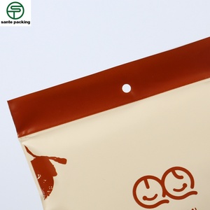 Custom Frosted PE Children's Underwear Clothing Zipper Top Recyclable Package Bags for Socks Shoes - Product Image 2