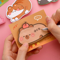 Bloc de Notas Autoadhesivas para Estudiantes, Bloc de Notas Pequeño y Portátil, Notas Creativas, Papel con Adhesivos Reutilizables, Pequeños Animales Acostados, Lindos