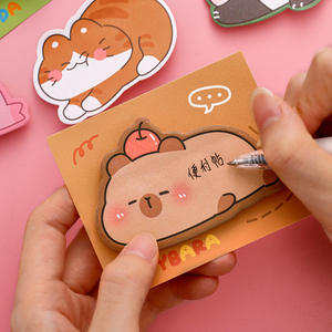 Bloc-notes autocollants pour étudiants, <span class=keywords><strong>petit</strong></span> carnet portable, mémo créatif, papier à notes, autocollants N fois réutilisables, <span class=keywords><strong>petit</strong></span> animal couché mignon - Product Image 1