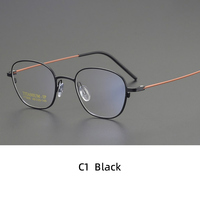 Montura de Gafas de Titanio Puro, Diseño Poligonal, Ligeras, Anti Luz Azul, Unisex, Gafas Ópticas