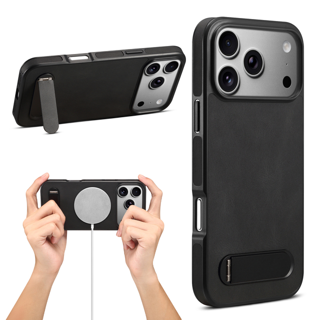 Denior Luxury Skin-Friendly PU Leather Magnetic Ring Horizontal Kickstand Phone Case Compatible for 17/16/15/14/13 Series