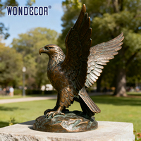 Sculpture d'aigle en bronze de style rétro personnalisable, grande taille, statue en métal coulée à la main pour la décoration extérieure