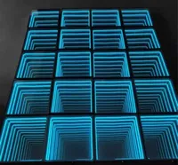 Pista de Baile LED de Vidrio Templado RGB 3D DMX512 para Fiestas en Almacenes, Comercial, Alta Calidad, 50x50cm, IP65, 1 Juego
