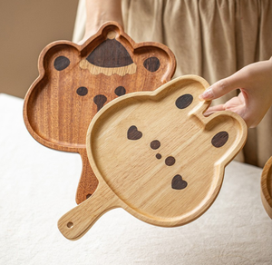 Bandeja de Madera con Diseño de Dibujos Animados, Linda y Creativa para Niños, con Asa para Colgar, para Servir Frutas y Bocadillos <span class=keywords><strong>en</strong></span> el Té de <span class=keywords><strong>la</strong></span> <span class=keywords><strong>Tarde</strong></span> - Product Image 1