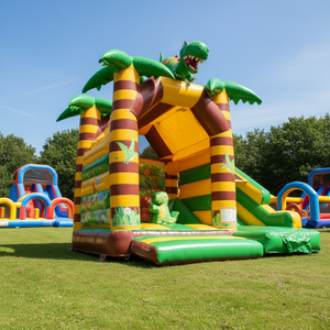 <span class=keywords><strong>Château</strong></span> gonflable pour enfants en plein air avec toboggan en forme <span class=keywords><strong>de</strong></span> palmier 4,5 m x 4 m x 3,5 m Âges 6-12 Capacité 3-4 enfants - Product Image 1