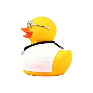 Promo Toy Batch Printed Customized PVC Doctor Rubber Duck Shaped Bathtub <b>Bath</b> Toys Featuring Pattern Designs - Product Image 3