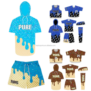 Ensemble sweat à capuche et <span class=keywords><strong>short</strong></span> FQ Custom Ice Creamm Drip Outdoors pour enfants – Maillots d'entraînement à manches courtes, hauts et uniformes <span class=keywords><strong>de</strong></span> <span class=keywords><strong>baseball</strong></span>/softball - Product Image 3
