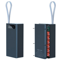 Boîtier de batterie externe C12 18650 avec chargeur double USB et écran LCD, prend en charge la charge rapide sans fil, support de stockage de batterie