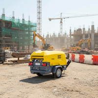Vente directe d'usine - Compresseurs d'air mobiles diesel Atlas Copco de type boîte XAS88 avec moteur Kubota 33,6 kW et marteau perforateur