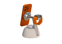 KUANGXIANG Cargador Inalámbrico Súper Rápido Qi22 de 25W con Altavoz para Teléfono Móvil, Auriculares, Reloj Inteligente, con Luz Nocturna de Cabecera y Soporte