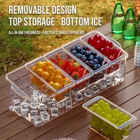 Yongli Contenants à condiments réfrigérés avec couvercles en plastique, portables, pour la maison et la cuisine, ensemble de service pour tacos, salades de fruits et collations pour fêtes