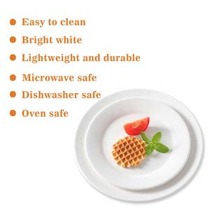 Logo kustom porselen keramik putih piring makan malam cina piring makanan restoran Decal cetak pesta rumah menggunakan piring - Product Image 2