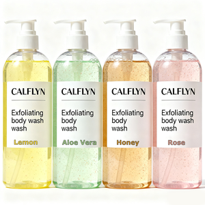 Shower Gel OEM/ODM &amp; Private Label Exfoliating Body Wash Lemon, Aloe Vera, <strong>Honey</strong>, Rose with Natural Scrub Particles, Hydrating - Product Image 3